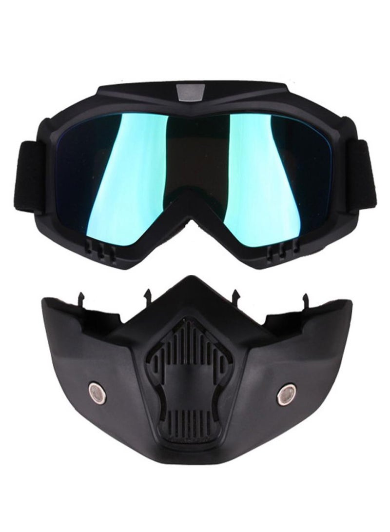 Windproof Motorcycle Mask With Goggles - Image 2